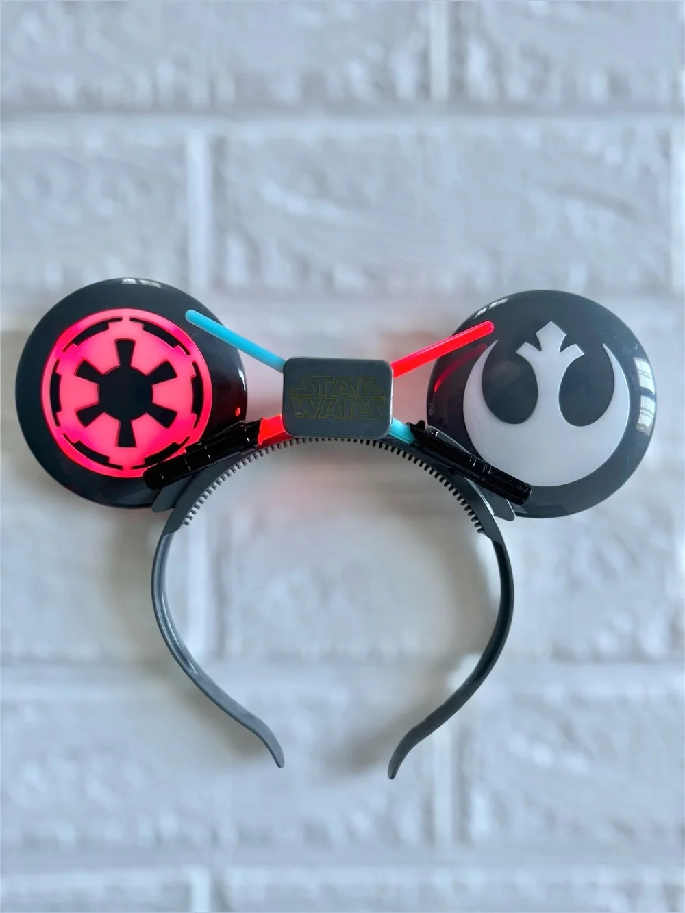 Disney Star Wars Light-Up Headband Ears in Black with Red & Blue Accents